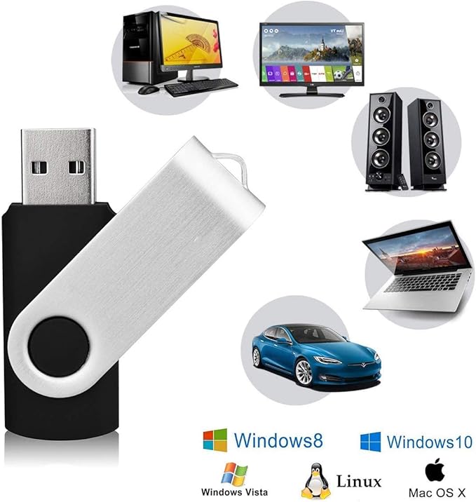 USB 3.0 Flash Drive, 64 GB Flash Drive 3.0 64GB Thumb Drive KEXIN 5 Pack USB Jump Drive Memory Stick Zip Drive, 5 Colors (Black, Blue, Green, White, Red)