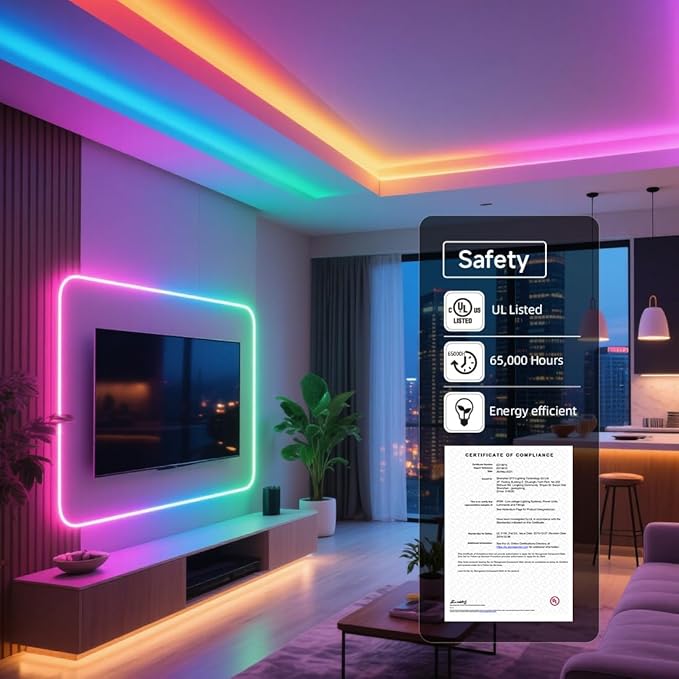 BTF-LIGHTING WS2815 (Upgraded WS2812B) LED Strip Light,UL Listed,16.4FT 150 LED/Pixels,Flexible Chasing RGB,Dual Signal Individually Addressable,5050SMD,DC12V IP67(No Adapter or Controller)
