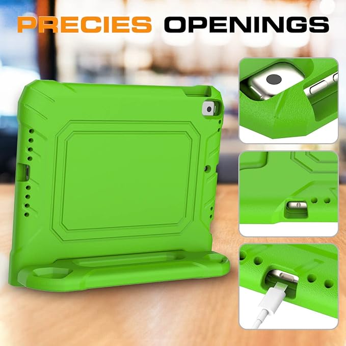 Kids Case for iPad 9th/8th/7th Generation 10.2 Inch 2021/2020/2019, Case for iPad Air 3rd Gen/Pro 10.5 Inch, Durable Shockproof Cover with Screen Protector for iPad 10.2 & 10.5, Green