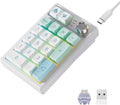 Mechanical Numpad Gasket Mounted with Creamy Sound, Bluetooth/2.4G/USB-C, Programmable Macro Numeric Keypad Rechargeable Number Pad Hot Swappable RGB Backlit Metal Knob for Win/Mac, Mint