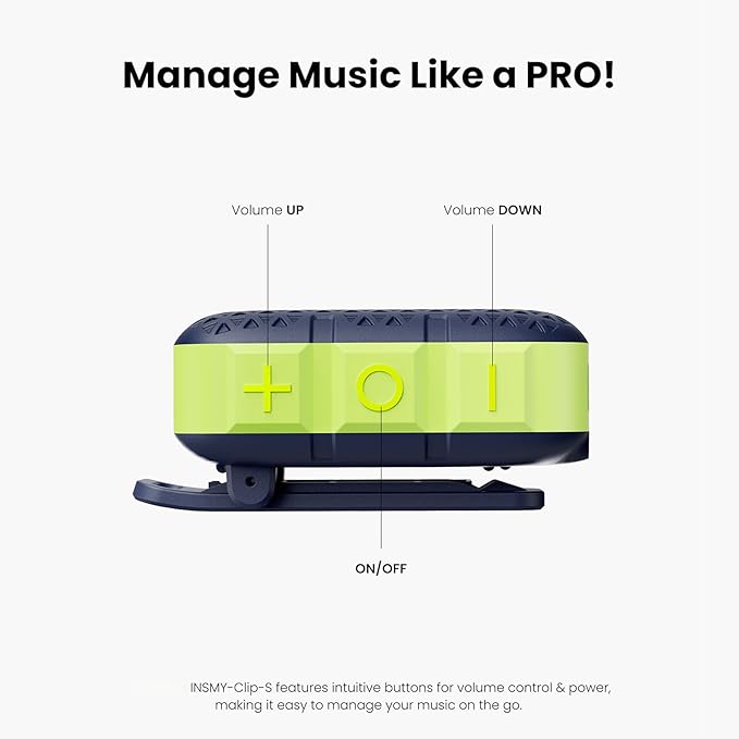 INSMY Wearable Bluetooth Speakers,IP67 Waterproof,Clip-On Portable Small Personal Speaker/Clean Sound/Stereo Pair/Wireless/ENC Built-in Mic/Lightweight for Golf Work Pool Gift(Non-Magnetic) (Blue)