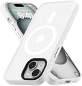Tigowos for iPhone 15 case Fits MagSafe 10FT Drop Resistant Matte Skin Feeling Shockproof Back Cover Fits iPhone 15 Phone Cases, White