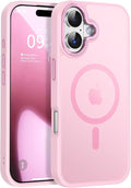 Newfuture Magnetic for iPhone 17 Case [Compatible with Magsafe] [Military Grade Drop Protection] Translucent Matte Anti-Scratch Shockproof Protective Phone Cover 6.3 Inch, Chalk Pink