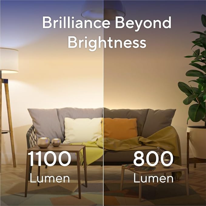 U-tec Smart Light Bulbs, 1100 Lumen, 90+CRI Matter & Bluetooth Color Changing A19 Light Bulb, 16 Million DIY Colors RGB Light Bulbs, Compatible with Alexa, Google Assistant Home App, 4 Pack