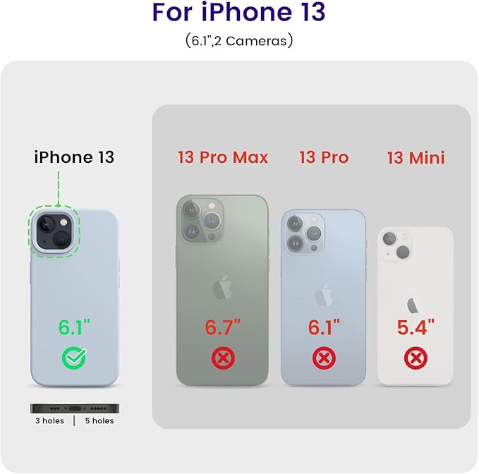 OTOFLY Designed for iPhone 13 Case, Silicone Shockproof Slim Thin Phone Case for iPhone 13 6.1 inch Nattier Blue