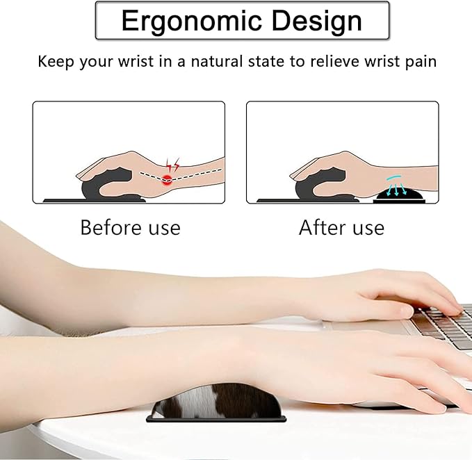 Large Gaming Mouse Pad, 31.5x11.8 in Extended Computer Mouse Mat with Non-Slip PU Base, Ergonomic Memory Foam Keyboard Wrist Rest, for Work & Gaming, Brown and White Cow Hair Office Desk Pad