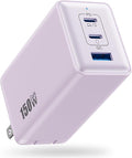 150W USB C Charger Block,GaN III Compact Foldable Wall Charger 3 Port Fast Charging Station,PD QC PPS Portable USB C Hub 100W Laptop Adapter for MacBook Pro/Air,iPad,iPhone 16/Pro,Galaxy S24,Dell etc