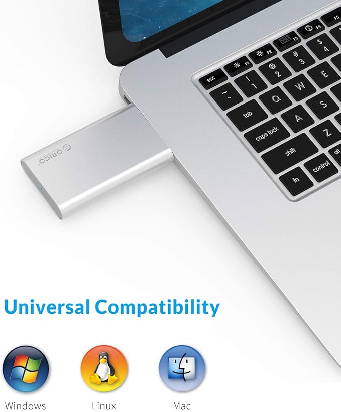 ORICO SSD Enclosure Portable mSATA Adapter (no Cable Required), 5 Gbit/s USB 3.0 External Enclosure for mSATA SSD max up to 4TB-MSG