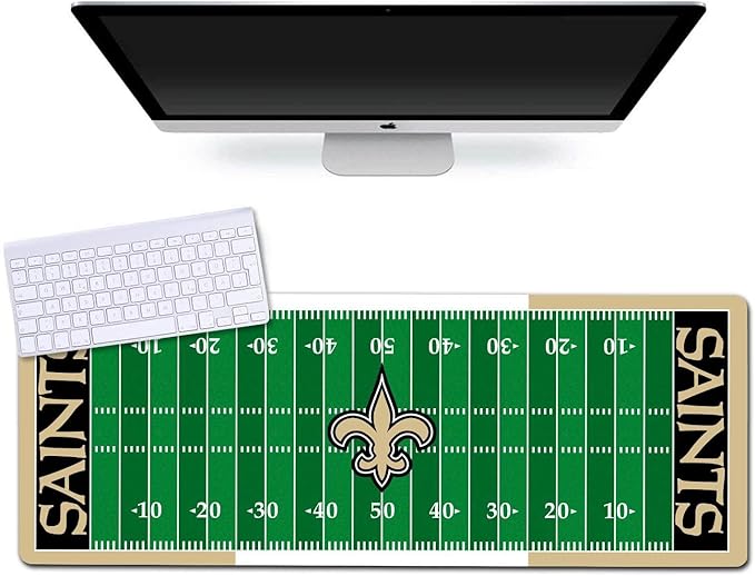 Large Gaming Mouse Pad, Mousepad with Non-Slip Rubber Base for Laptop Computer Desktop Keyboard,Football Fans Boy Husband Gift Gold Design Mat