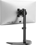WALI Single Monitor Stand up to 32 Inch Screens, Freestanding Single Monitors Arm Desk Mount, Universal VESA Monitor Mount 75x75/100x100mm, Adjustable Height and Angle (MF001), Black
