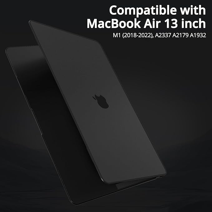 B BELK Compatible with MacBook Air 13 inch Case 2022 2021 2020 2019 2018 A2337 M1 A2179 A1932, Matte Plastic Hard Shell + Keyboard Cover+ Screen Protector for MacBook Air 13.3 inch Case, Frost Black