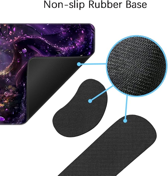 MIBITRI Keyboard Mouse Pad Set, Extended Gaming Mouse Pad+Ergonomics Keyboard Wrist Rest Support, Memory Foam, Easy Typing Pain Relief, 4Pcs XXL Ultra Thick Desk Mat, Dragon