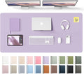 YSAGi Leather Desk Pad Protector, Office Desk Mat, Large Mouse Pad, Non-Slip PU Leather Desk Blotter, Laptop Desk Pad, Waterproof Desk Writing Pad for Office and Home (Light Purple, 55" x 24")
