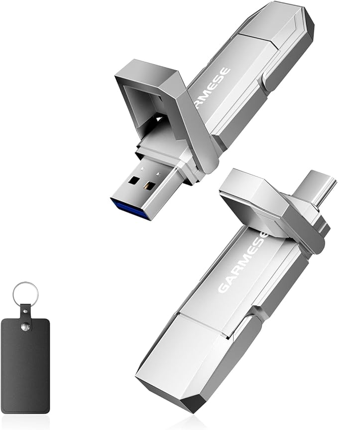 256GB USB C SSD Flash Drive Up to 450MB/s USB 3.2 Solid State Thumb Drive Type-A + Type-C 2-in-1 Flash Drive Memory Stick Data Storage Compatible with Smartphone Tablet Computer Game Console