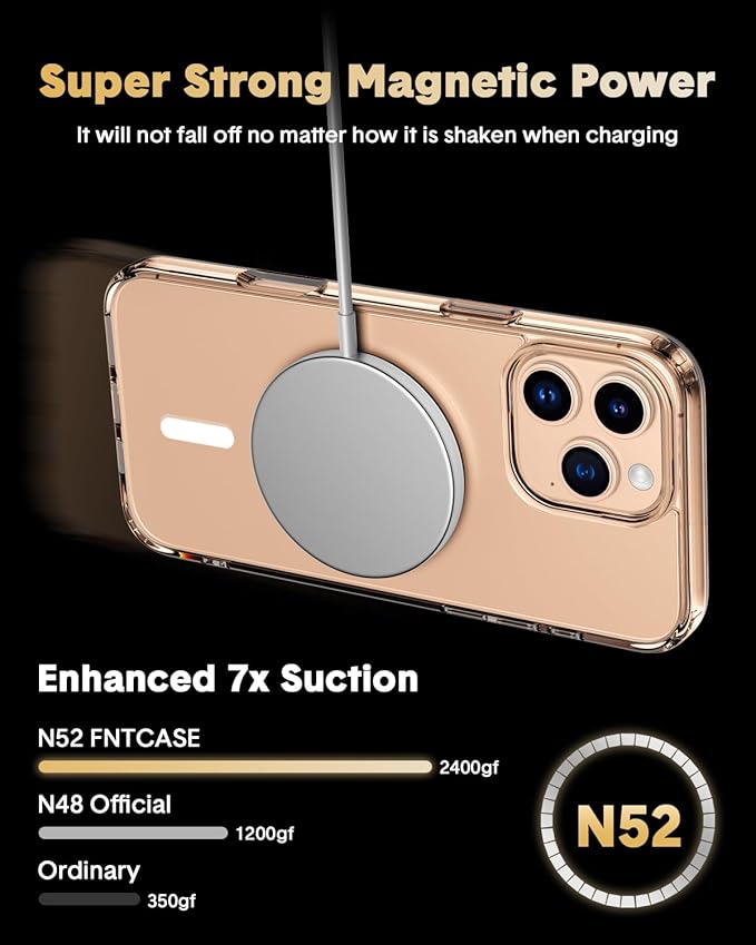 for iPhone 16 Pro Case,Compatible with MagSafe,Magnetic Slim Cover,Anti-Yellowing & Shockproof,Full Camera Protection,Includes Screen & Lens Protectors,Clear Protective Case