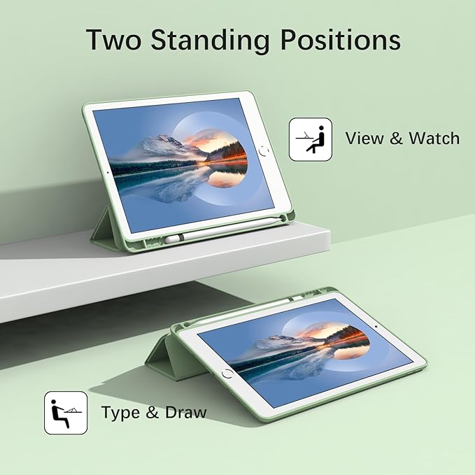 Case for iPad Air 3 / Pro 10.5 Inch, Lightweight Slim Soft TPU Trifold Stand Smart Cover, Auto Sleep/Wake Case with Pencil Holder for iPad Air 3rd Generation/Pro 10.5 - Matcha Green