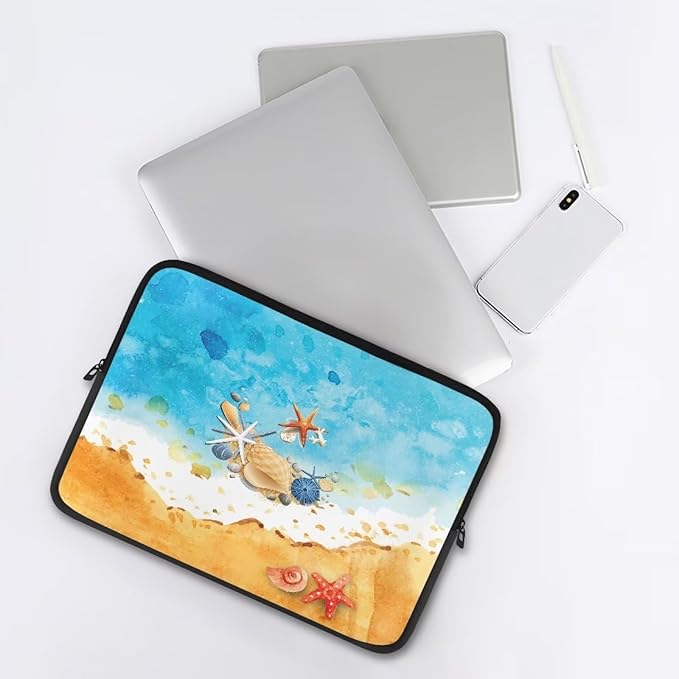 Beach Laptop Protective Sleeve for Women Men Zippered Pouches with Humanize Design Suitable for Daily Use Travel School Office Neatly Organizers 12 Inch