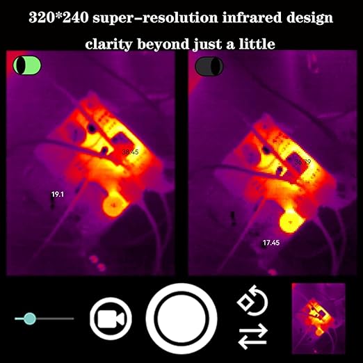 HT1606 Thermal Camera for Android, 320×240 Ultra-High Resolution Infrared Imager, Type-C Plug & Play, 32°F to 248°F (0°C-120°C), Portable IR Camera for Home Inspection, Electronics & HVAC