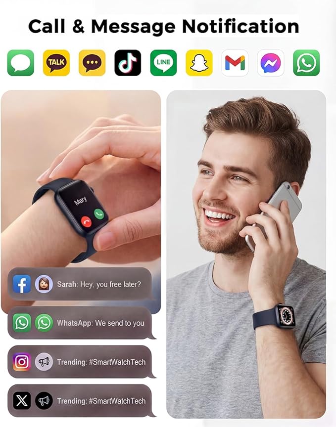 Smart Watch, Fitness Watch for Women Men with 24/7 Heart Rate/Blood Pressure Monitor,Pedometer, Sleep Tracker, 120+ Sport Modes, IP68 Waterproof Activity&Fitness Tracker Compatible with Android iPhone