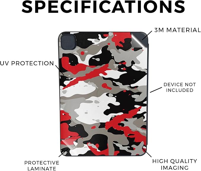 Skin Compatible with Apple Smart Folio for iPad Pro 11-inch (M4/M5) 2025 - Red Camo - Premium 3M Vinyl Protective Wrap Decal Cover | Crafted in The USA by MightySkins