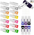 JBOS 2GB USB Flash Drive 20 Pack - 2GB USB Drives - Memory Stick - Swivel - USB2.0 - Pen Drive - Mixed Color