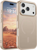 SUPFINE Magnetic for iPhone 17 Pro Case (Compatible with MagSafe)(Military Grade Drop Protection) Translucent Matte Shockproof with Anti-Fingerprint Phone Cover,Desert Gold