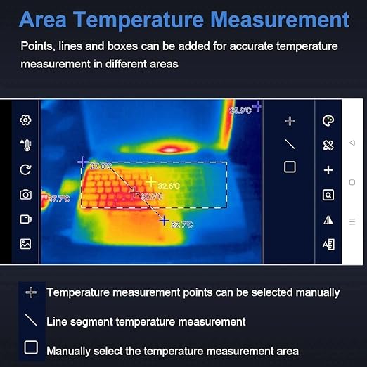 TOOLTOP T7 - Thermal Imaging Camera for Android Smartphones USB-C Portable Mini Thermal Imaging Camera 256 * 192 25Hz Type-C Thermal Imager Used with Mobile APP (T7 - Standard)