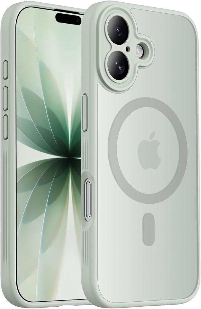 Symcele Designed for iPhone 17 Case, Compatible with MagSafe, [Camera Protection] [15FT Military Droptection] Shockproof Translucent Matte Anti-Slip Phone Case, 6.3", Calke Green
