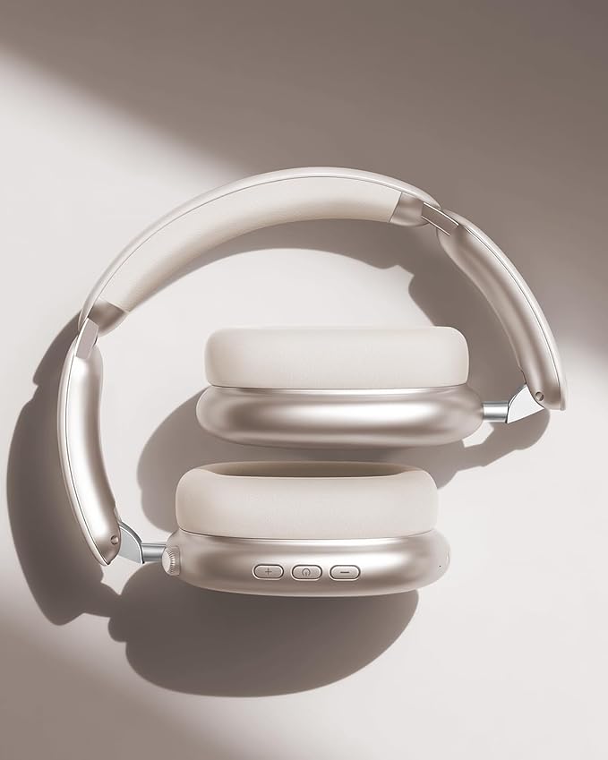 Wentronic Y02 Active Noise Cancelling Headphones, Wireless Over-Ear Bluetooth 5.4 Headphones, Multiple Modes, 60H Playtime,Hi-Res Audio,Big Bass,Foldable Lightweight for Travel Home Office, Starlight