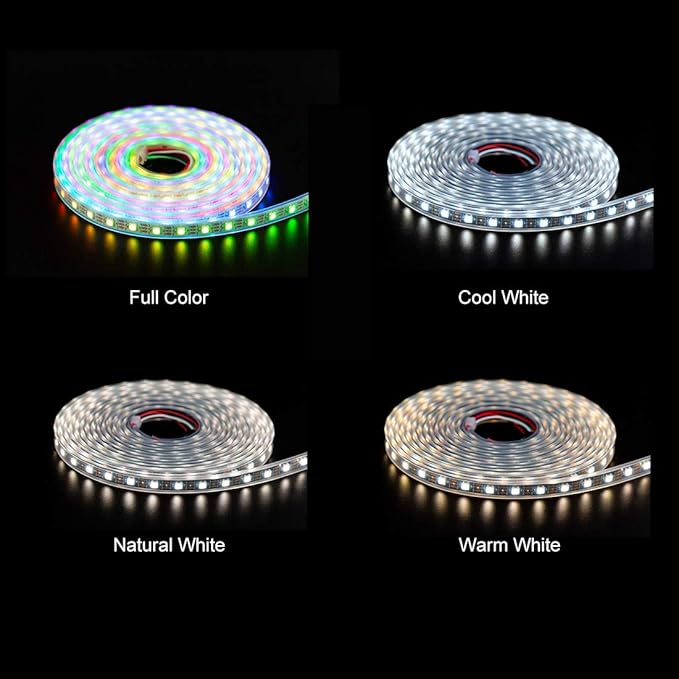 BTF-LIGHTING RGBW RGB+Natural White SK6812 (Similar WS2812B) 4 Colors in 1 LED Strip Individually Addressable 16.4ft 60Pixel/m 300LED Light Dream Color IP65 DC5V Black PCB (No Adapter or Controller)