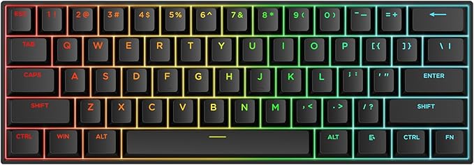 MCHOSE Ace 60 PRO Gaming Keyboard 60 Percent, Hall Effect Keyboard Wired, Magnetic Switch Keyboards Rapid Trigger, 8K Polling Rate, Adjustable Actuation Point, RGB Lighting, HotSwap, Black