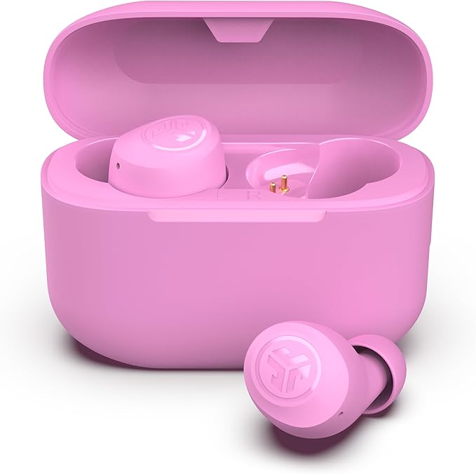 JLab Go Air Pop+, True Wireless Earbuds, Bluetooth Earbuds with Microphone, Dual Connect, EQ3 Sound, Pink