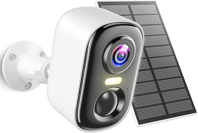 MISECU 2K Security Cameras Wireless Outdoor, WiFi Cameras for Home Security with Solar Panel, Spotlight Color Night Vision, AI Motion Detection, Siren Alarm, 2-Way Talk, IP66, Cloud/SD Storage