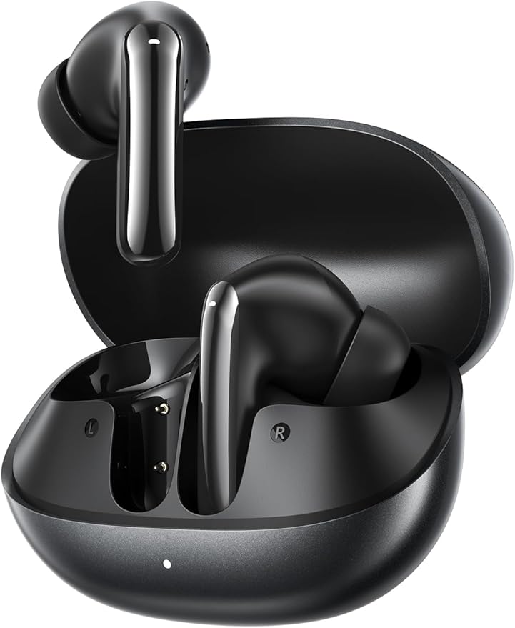 QCY MeloBuds N20 Active Noise Cancelling Wireless Earbuds, 50dB ANC Headphones with 6 Mics ENC Clear Call, 13mm Dynamic Driver, 40H Battery Life, Bluetooth 6.0 (Black)