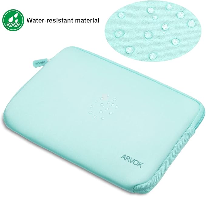 Arvok 13 13.3 14 Inch Laptop Sleeve Case for MacBook Pro/MacBook Air 13-14 inch, Water-Resistant Notebook Chromebook Computer Pouch, Carrying Bag Cover for HP/Dell/Lenovo/Asus/Acer, Light Green