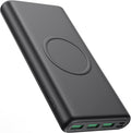 Wireless Portable Charger Power Bank, 33800mAh 15W Fast Wireless Charging 25W PD QC 4.0 USB-C Power Bank, 5 Output & Dual Input External Battery Pack Compatible with iPhone 16/15/14/13/12 (Black)