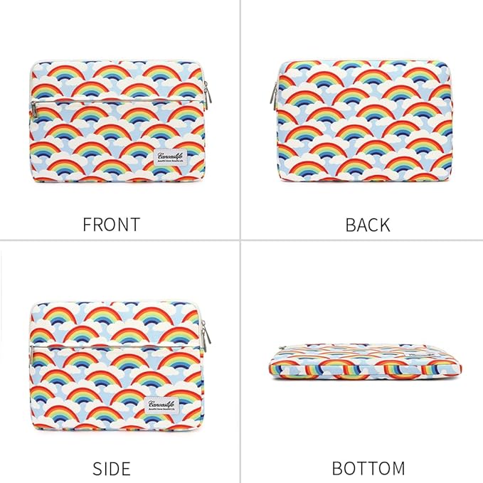 Canvaslife Waterproof Laptop Sleeve 15 Inch 15 Case and 15.6 Laptop Bag (Rainbow)