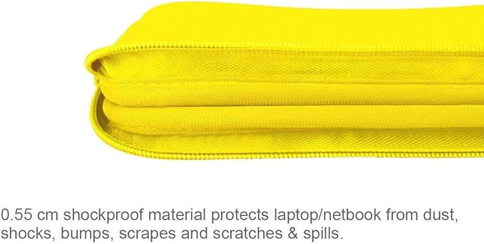 Arvok 11 11.6 12 Inch Laptop Sleeve Case for MacBook Air 12, Water-Resistant Neoprene Notebook Computer Tablet Sleeve, Carrying Bag Cover for Chromebook/HP/Dell/Lenovo/Asus/Acer, Yellow