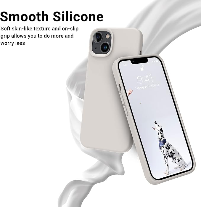 OTOFLY Designed for iPhone 14 Plus Case, Silicone Shockproof Slim Thin Phone Case for iPhone 14 Plus 6.7 inch （Stone）