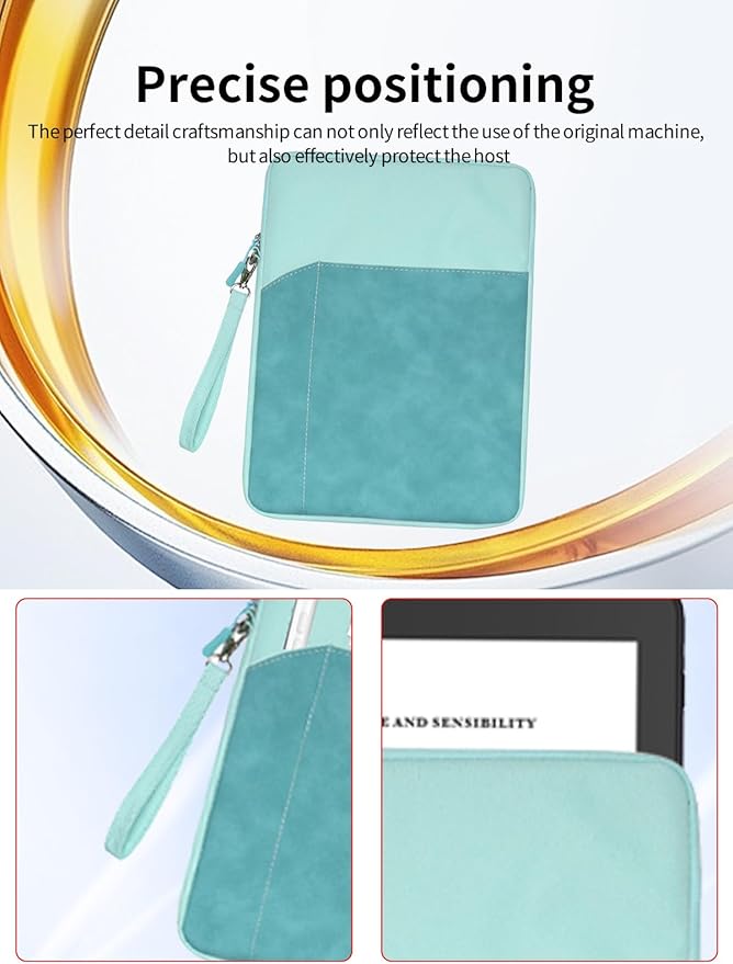 Tablet Sleeve for Nook GlowLight 4 Plus eReader 7.8 inch,360 Protective Bag Carrying Case Water-Resistant,Green.