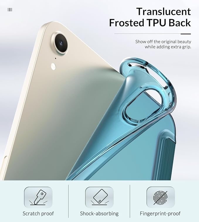 MoKo Case Fit New iPad mini 7 (A17 Pro) 2024, iPad mini 6th Generation Case 2021 (8.3-inch), iPad mini 6 Case, Soft TPU Translucent Frosted Back Cover Case for iPad mini 7th, French Blue