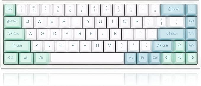 Creamy Mechanical Gaming Keyboard 60% Percent, Wireless 2.4G/Bluetooth 5.0/Wired USB-C, 68-Key Linear Switches NKRO Hot Swappable, PBT Keycaps, RGB LED Backlit, Programmable for Win/Mac, Mint