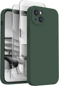 FireNova Designed for iPhone 13 Case, Silicone Upgraded [Camera Protection] Phone Case, Soft Anti-Scratch Microfiber Lining Inside, 6.1 inch, Alpine Green