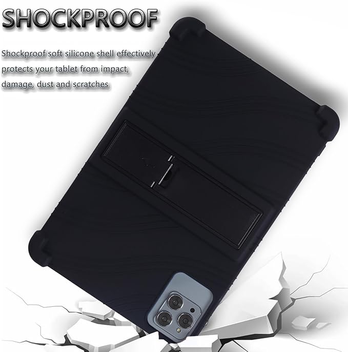 ATOOZ for ROWT 10.1 inch Tablet Case,Soft Silicone Case for ROWT A10/SVITOO Tab 10/Aiprotablet C20e/ZONKO D115/MB1001 10.1 inch Tablet with Stand (Black)