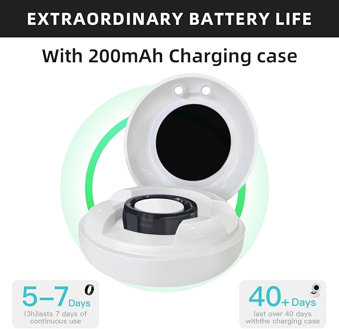 Smart Ring Titanium Fitness Sleep Tracker Health Monitoring Blood Pressure Blood Oxygen for iPhone and Android 7 Days Batterty Life (Silver, 10) Full Charge First Use