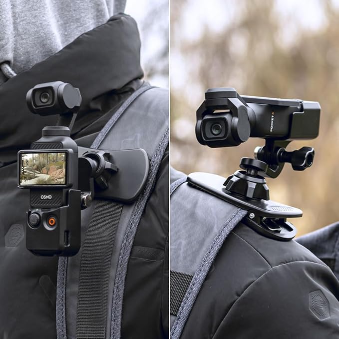 360° Rotation Backpack Strap Mount,Quick Clip Mount with Expand Frame Compatible with DJI Osmo Pocket 3