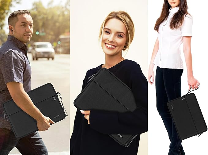 Laptop Sleeve Case 15.4 Inch, Water Resistant Shockproof Protective Computer Cover with Handle, Traveling Carrying Sleeve with Pocket Portable Laptop Bag Compatible for 15 in HP, Dell, Asus, Black