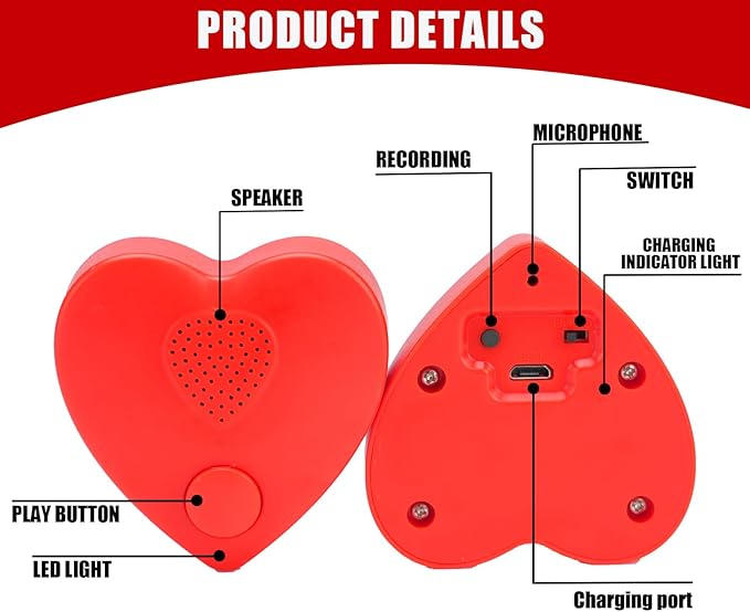 Voice Recorder,XLW 350s Voice Box for Recordable Presents Button Sound Box for Stuffed Animals, Mother's Day Valentine Christmas Plush Toy,Manual DIY Creative Sound Present for Boys Girls-2P
