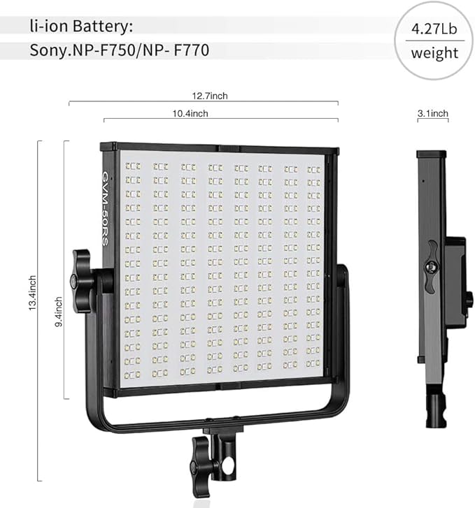 GVM 50RS RGB LED Video Light, 50W Video Lighting Kit with APP Control, 360°Full Color Led Panel Light for Gaming, Streaming, Youtube, Webex, Broadcasting, Web Conference, Aluminum Alloy Shell, CRI 97