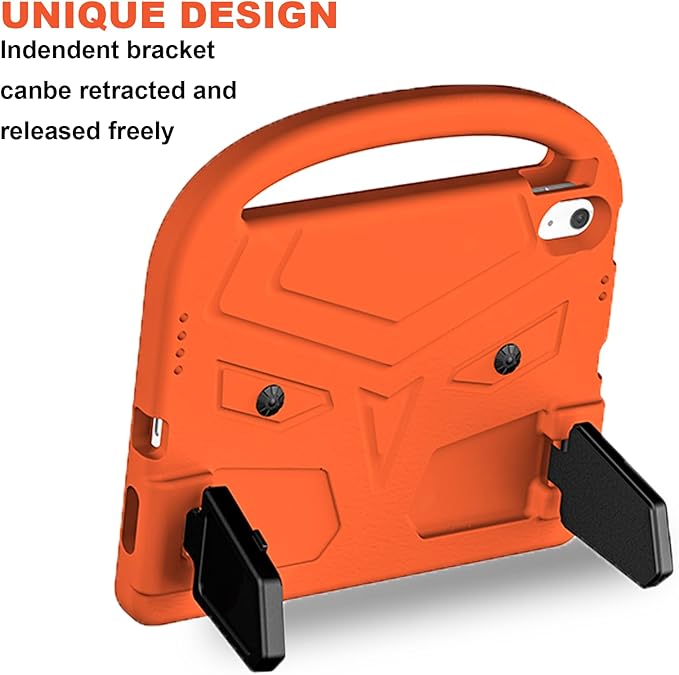 Dteck for iPad 10th Generation Case Kids 10.9 Inch 2022, Durable Lightweight Shockproof Protective Handle Stand EVA Foam Boys Girls Kids Proof Case for iPad 10th Generation 10.9 Inch 2022,Orange
